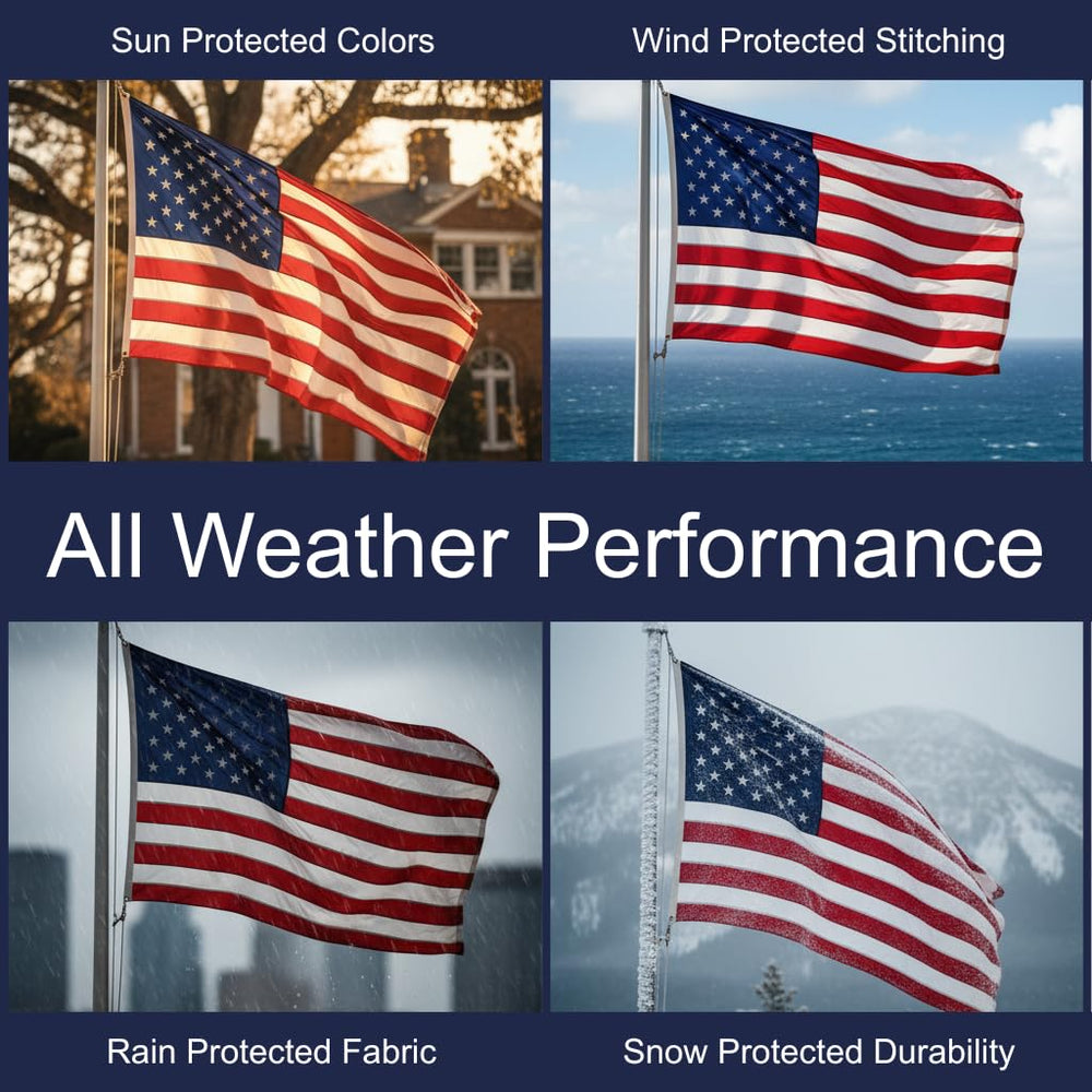 Star Spangled Flags held in hand for scale showing manageable 3x5 size
