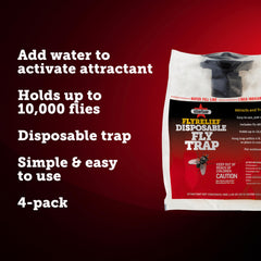 Starbar FlyRelief bag being activated with water to quickly release fly attractant
