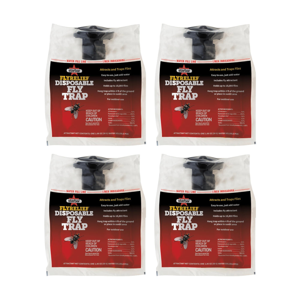 Starbar FlyRelief front packaging view showing contents and 4-pack convenience