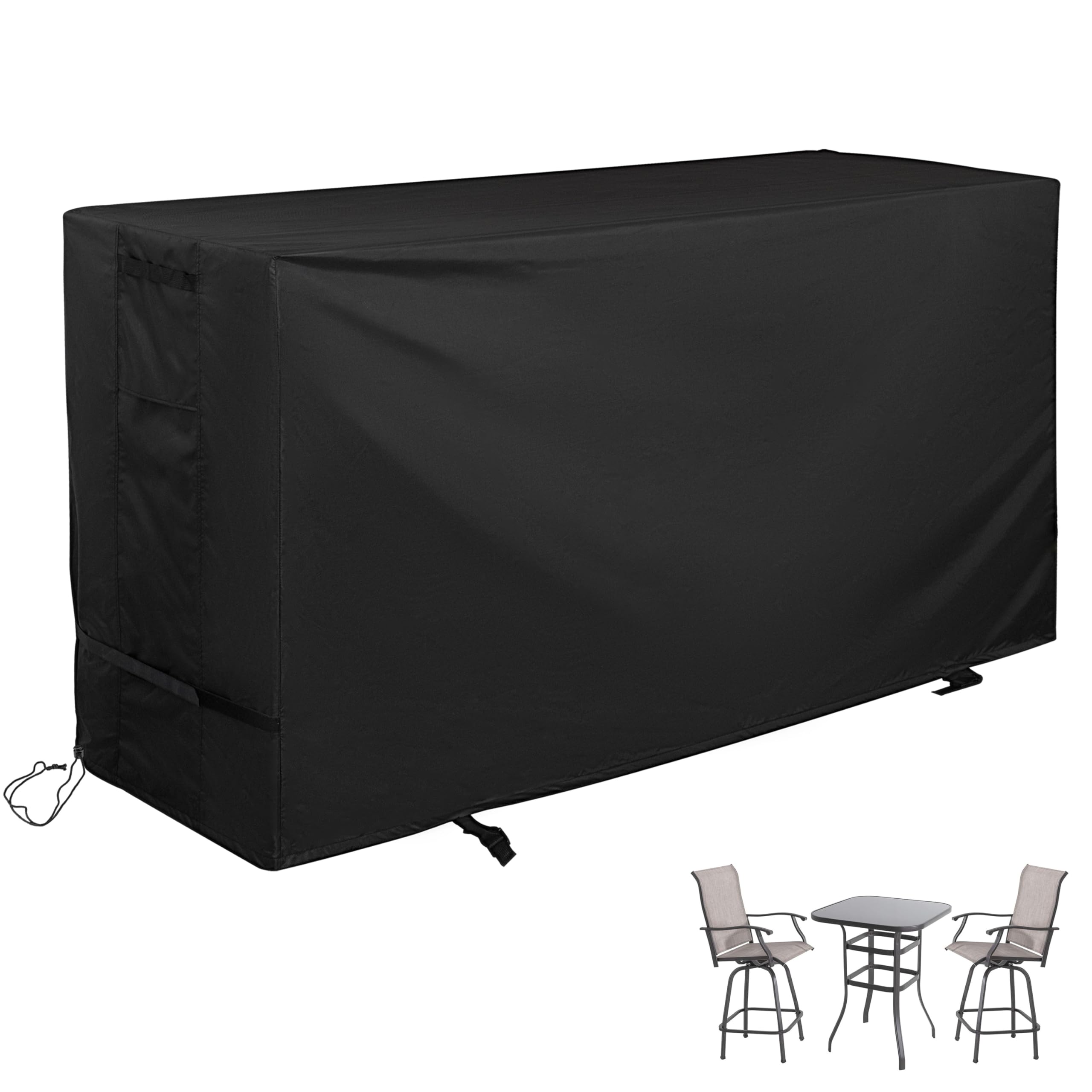 Starcrew front view of covered bistro set protecting furniture