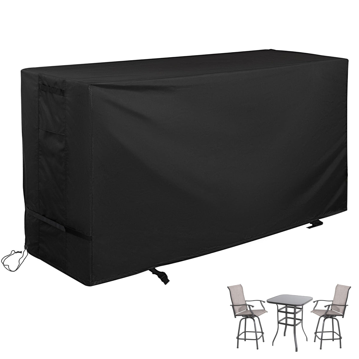 Starcrew front view of covered bistro set protecting furniture