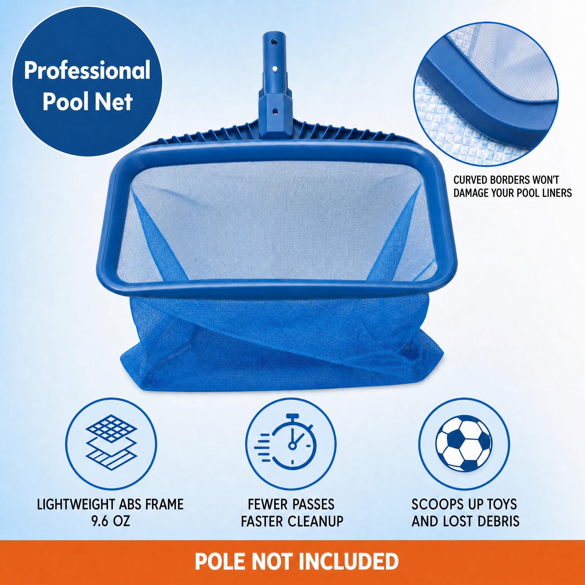 Stargoods skimmer in backyard pool setting for simple maintenance