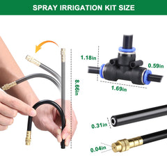 STARREY tubería 1/4" extendida mostrando longitud y flexibilidad para distribuir agua