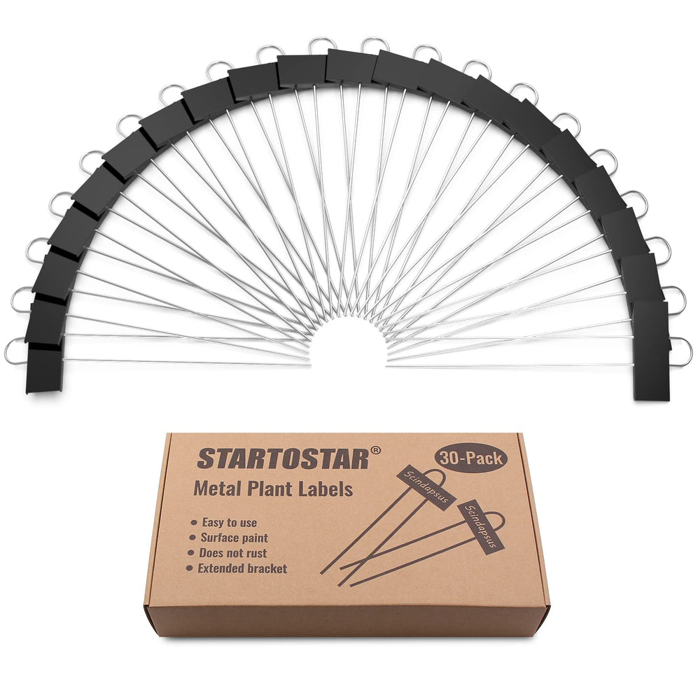 STARTOSTAR markers in garden row illustrating durable outdoor labeling and order