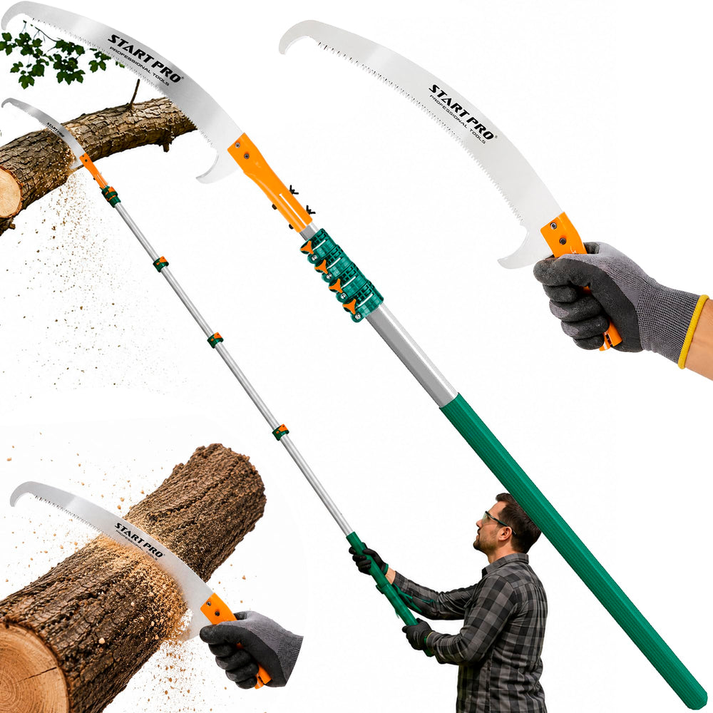 Start Pro front view of pole saw showing compact design and ease of use