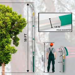Start Pro fully extended pole saw demonstrating high reach capability
