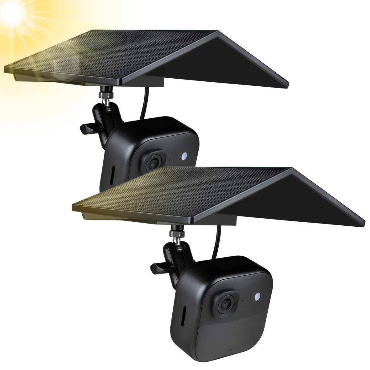 StartVision solar panel front view showing compact dual-panel design and branding benefit: reliable power
