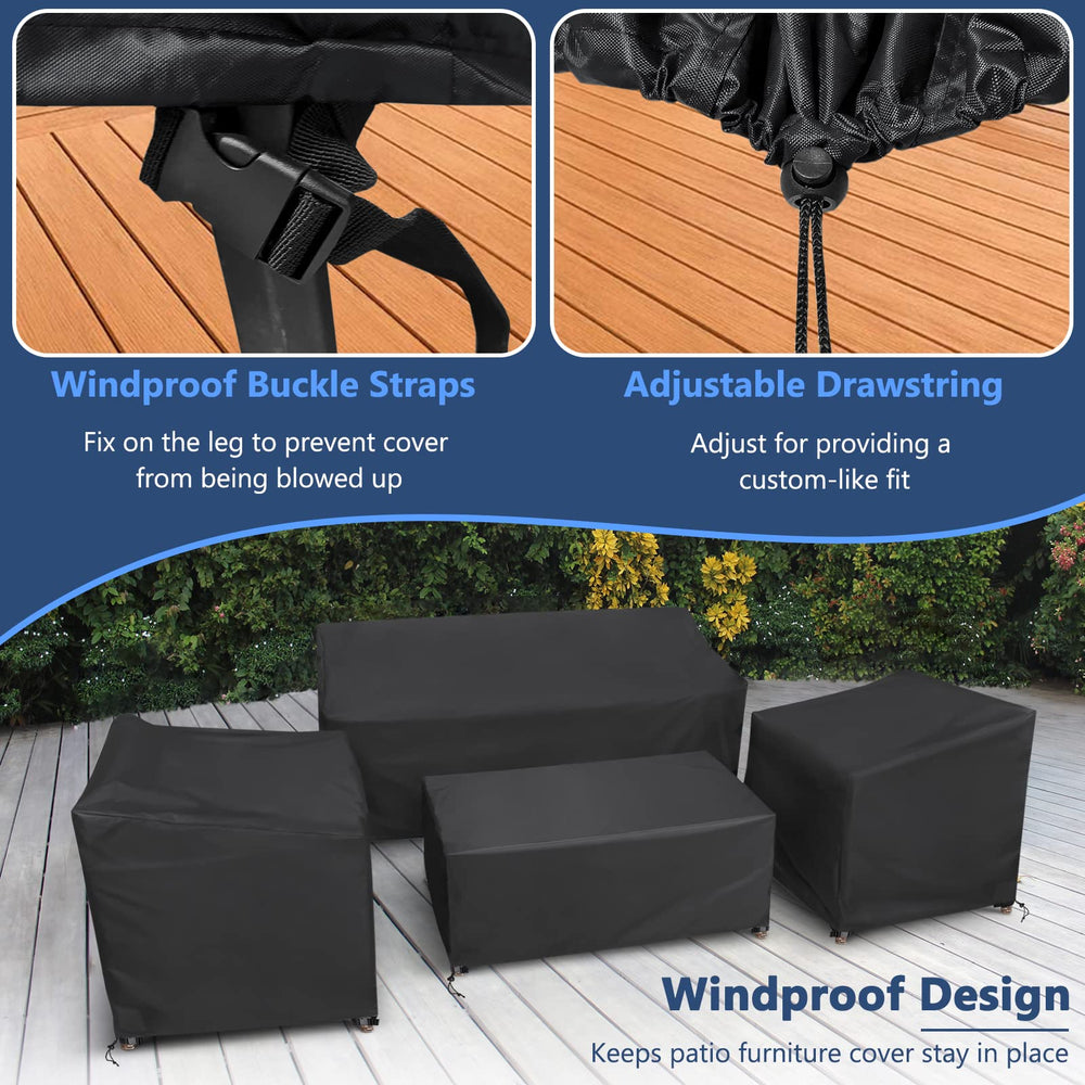 STARTWO single armchair cover secured with buckles and drawstring for windproof fit