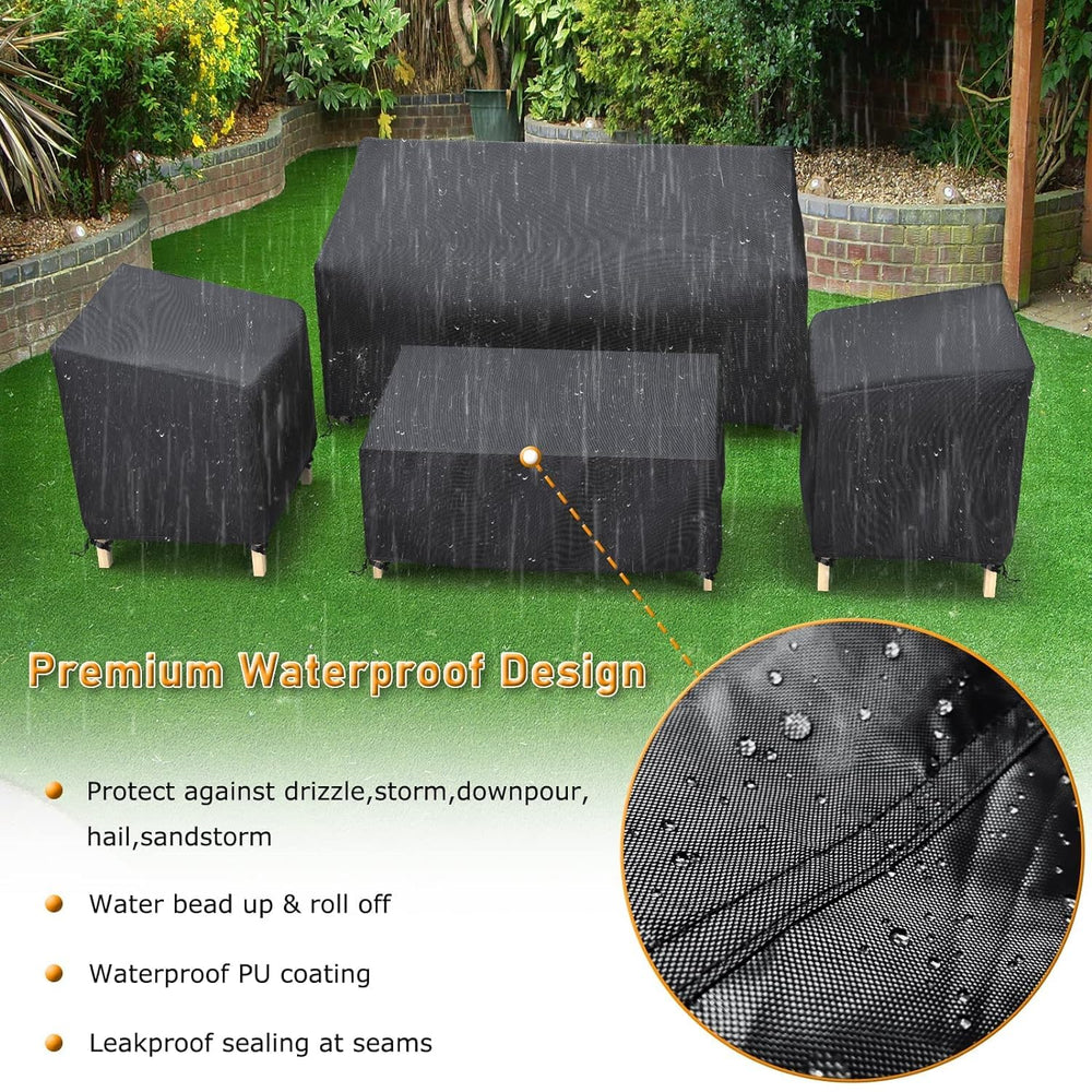 STARTWO covered patio loveseat kept dry and clean in rain