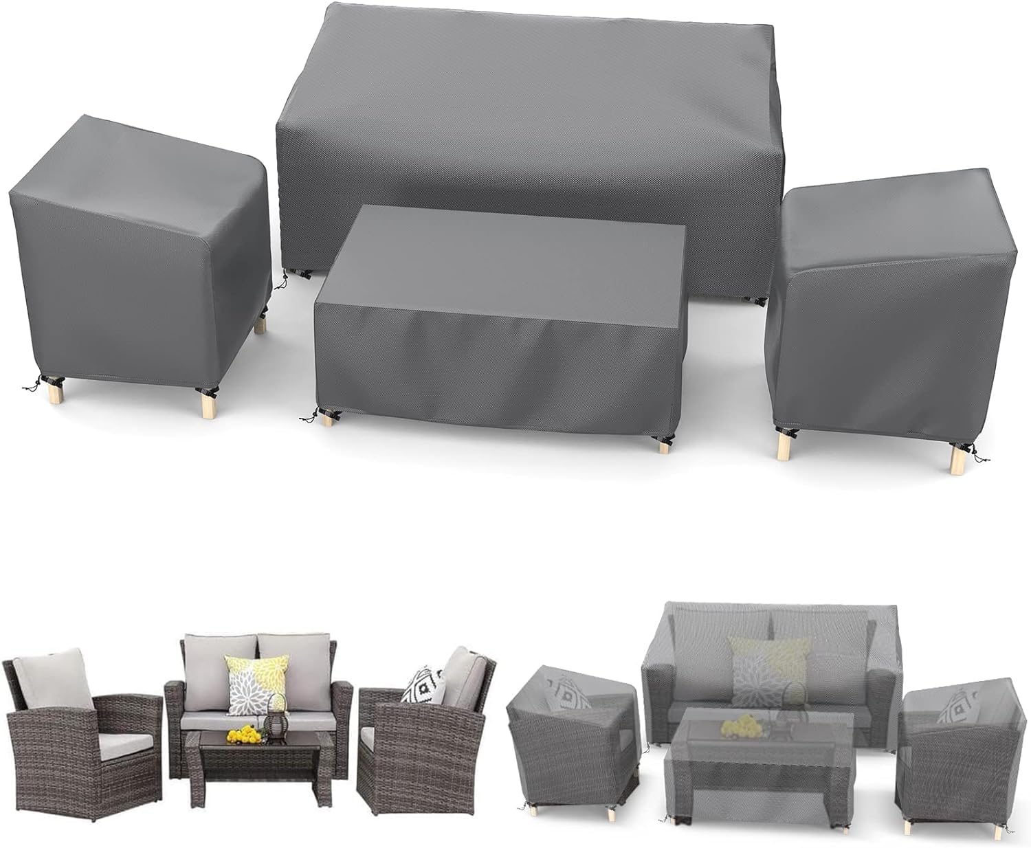 STARTWO fundas en uso cubriendo conjunto de terraza completo