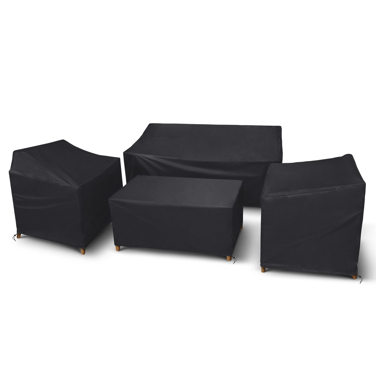 STARTWO front view of 4-piece black cover set showing full fit and protection