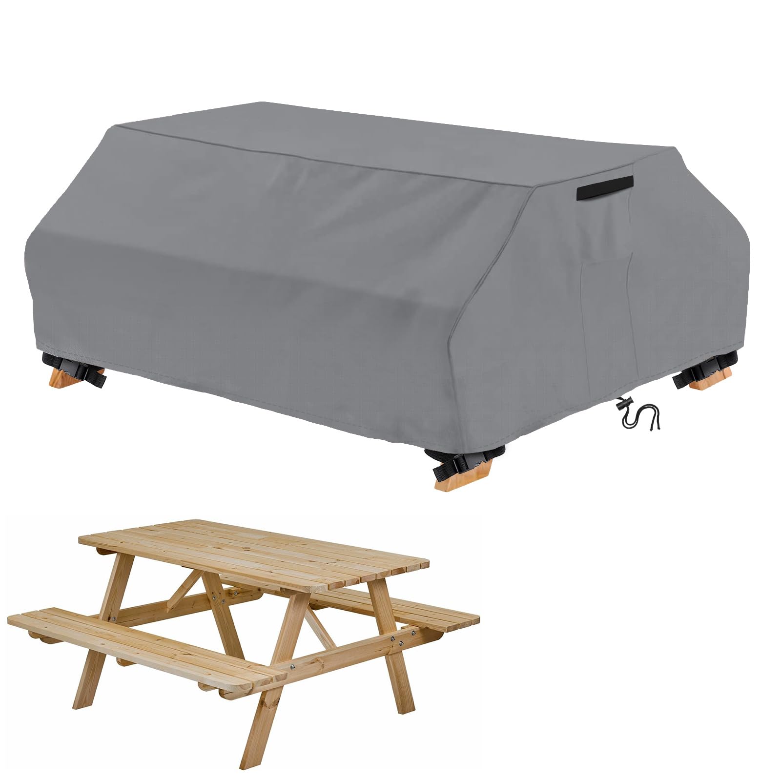 STARTWO front packaging showing full picnic table cover protecting furniture