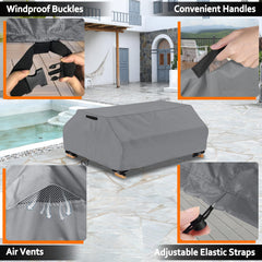 STARTWO covered table in backyard illustrating tidy weather protection