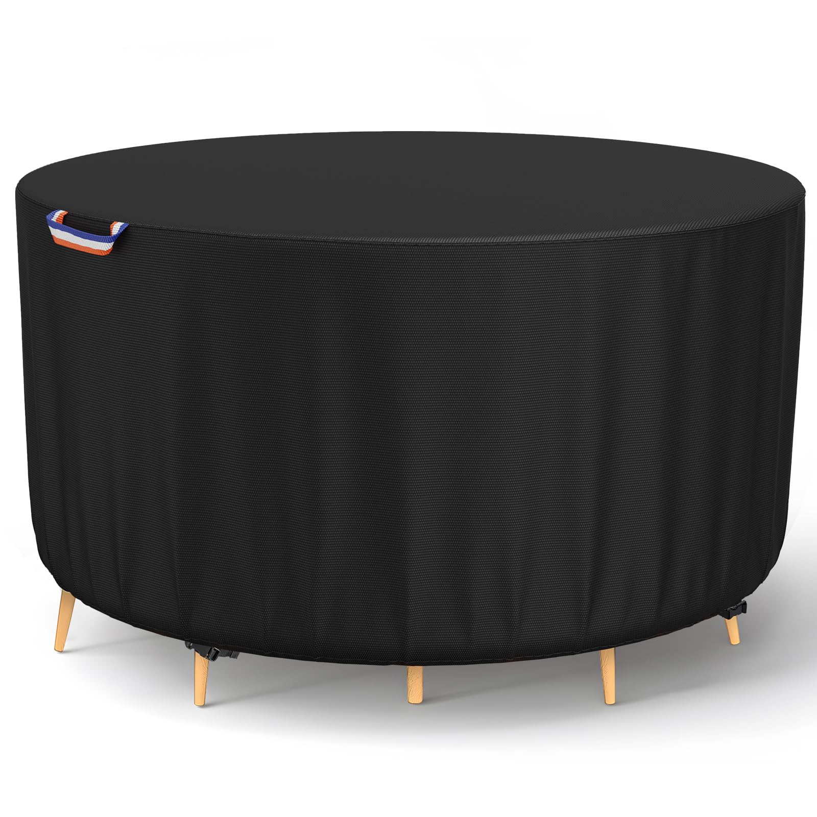 STARTWO front view of round patio cover showing full protection and weather resistance