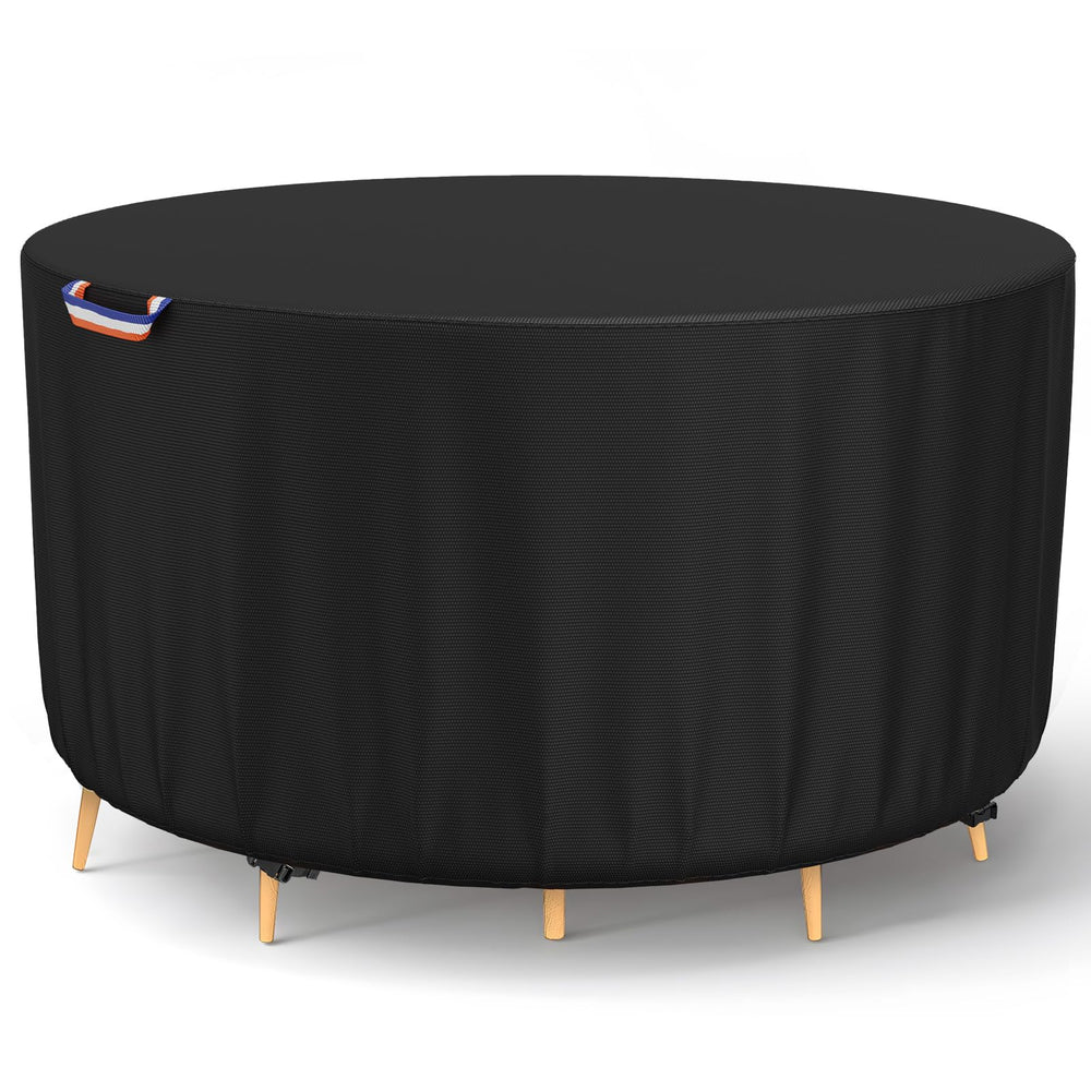 STARTWO front view of round patio cover showing full protection and weather resistance