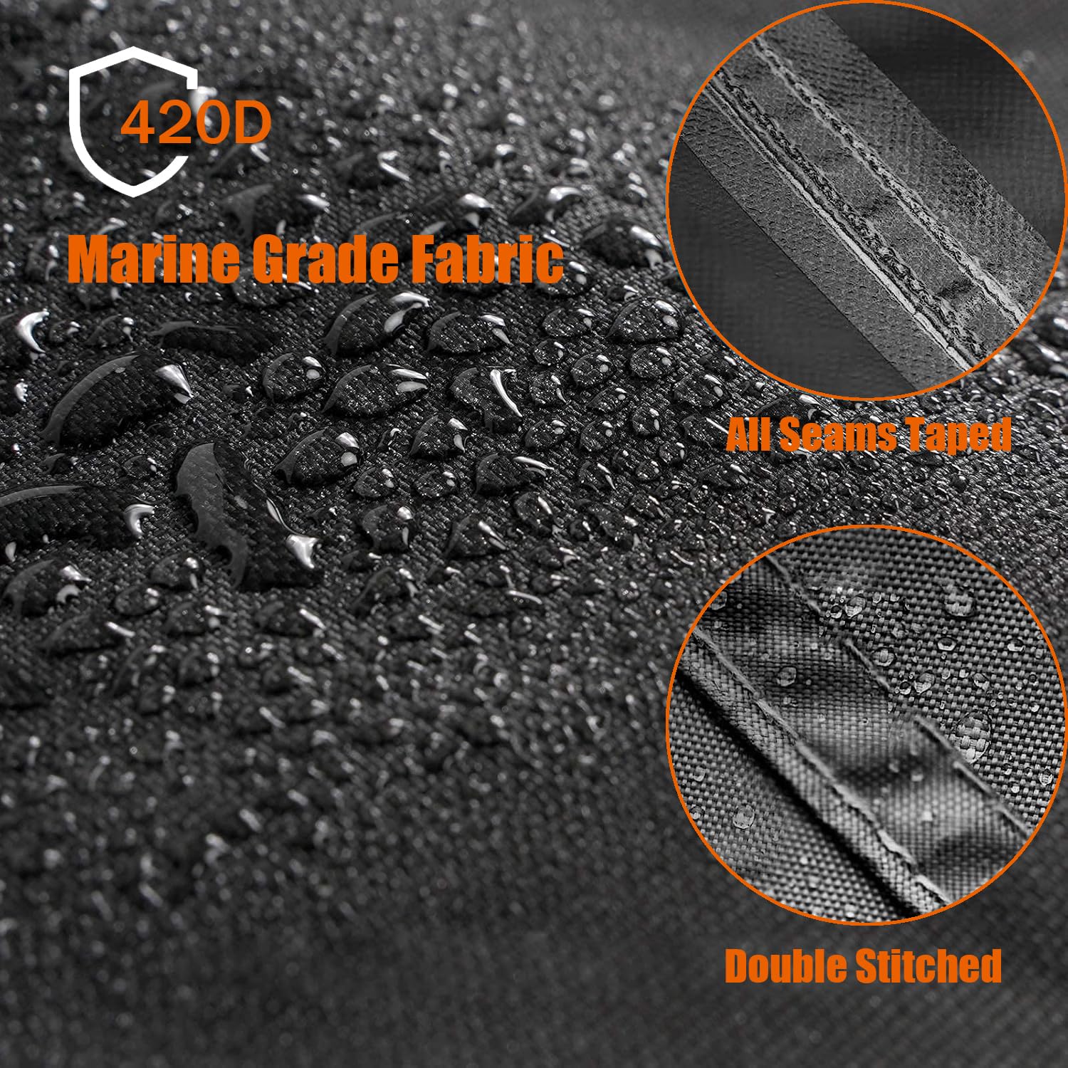 STAYDEN buckle detail securing cover to frame for windproof retention