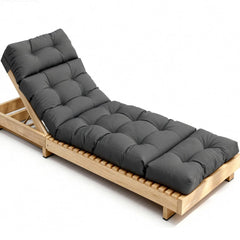 STAYDEN front view of grey chaise cushion showing full length and tidy edges for comfort