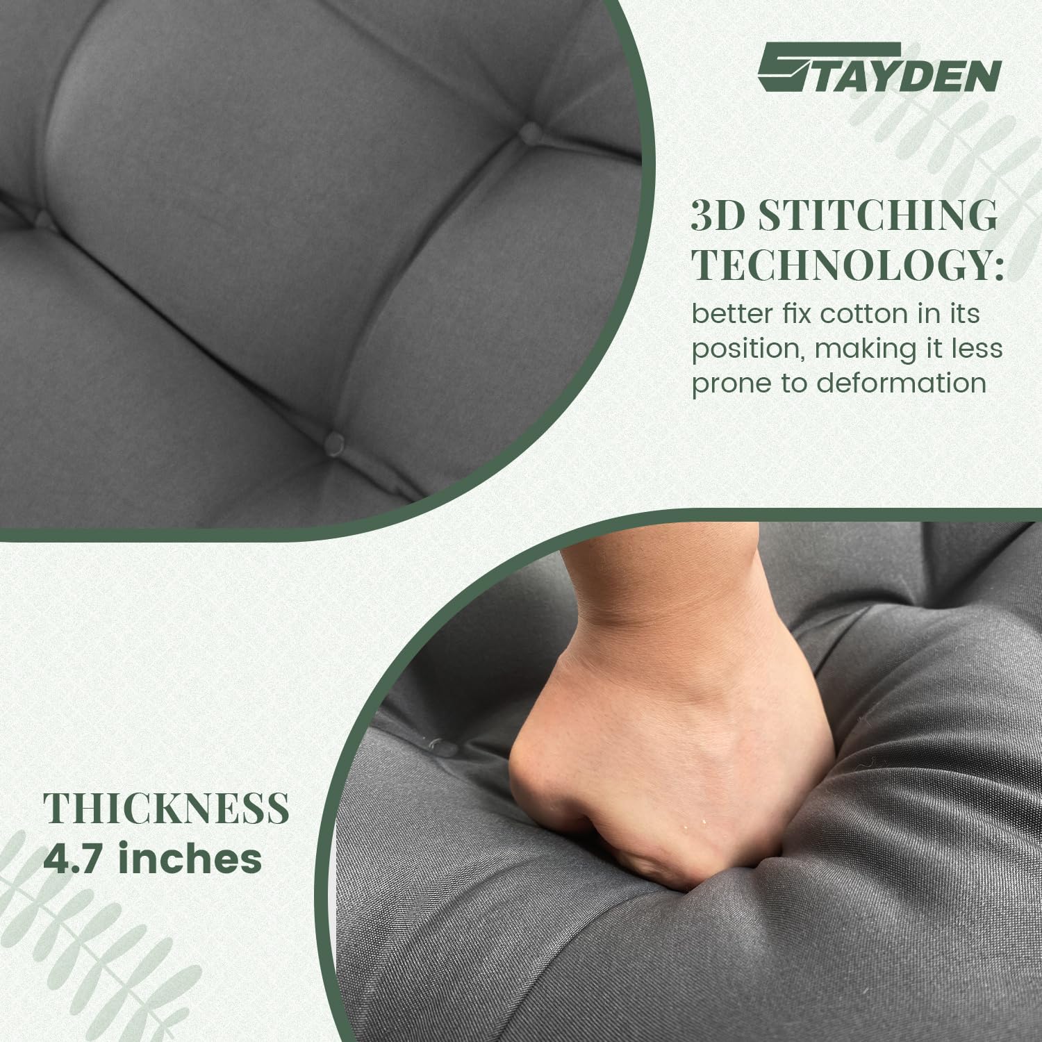 STAYDEN unboxed vacuum-packed cushion expanding after unpacking for restoration