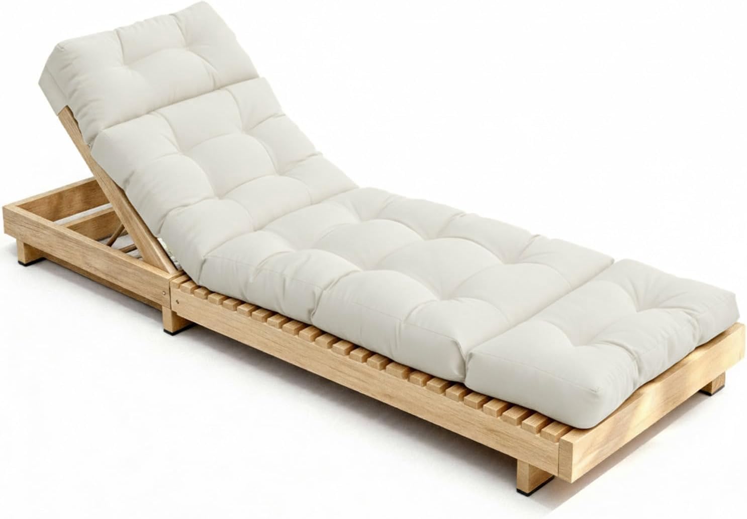 STAYDEN front view of full chaise cushion showing clean white cover and fit