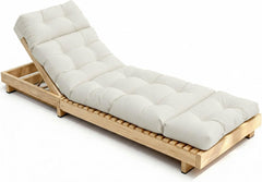 STAYDEN front view of full chaise cushion showing clean white cover and fit