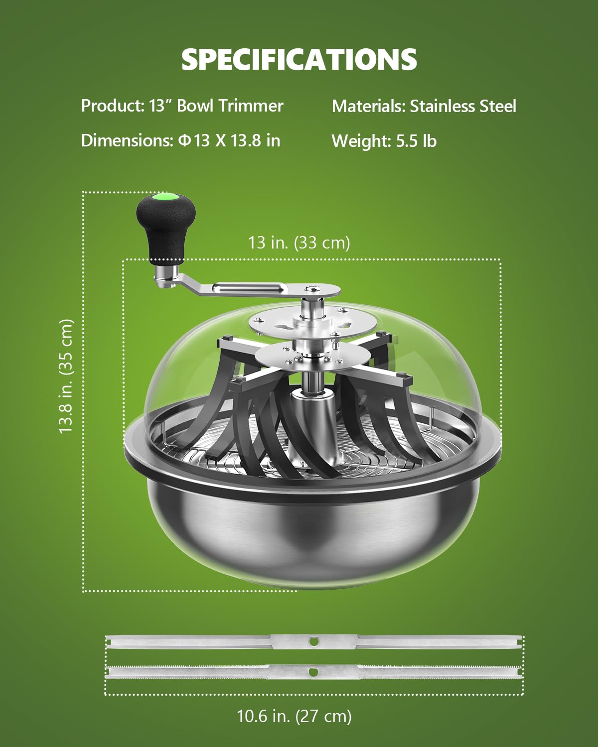 STAYGROW filter tray collecting trim waste for neat processing and easy emptying