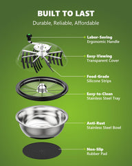 STAYGROW stainless bowl detail demonstrating durable, easy-clean surface