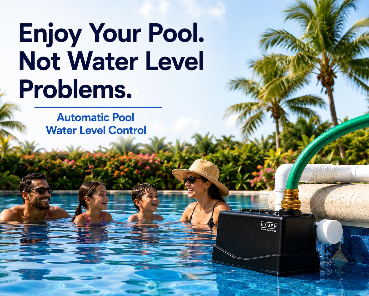 Staypoollizer brass swivel connection closeup with secure hose attachment benefit