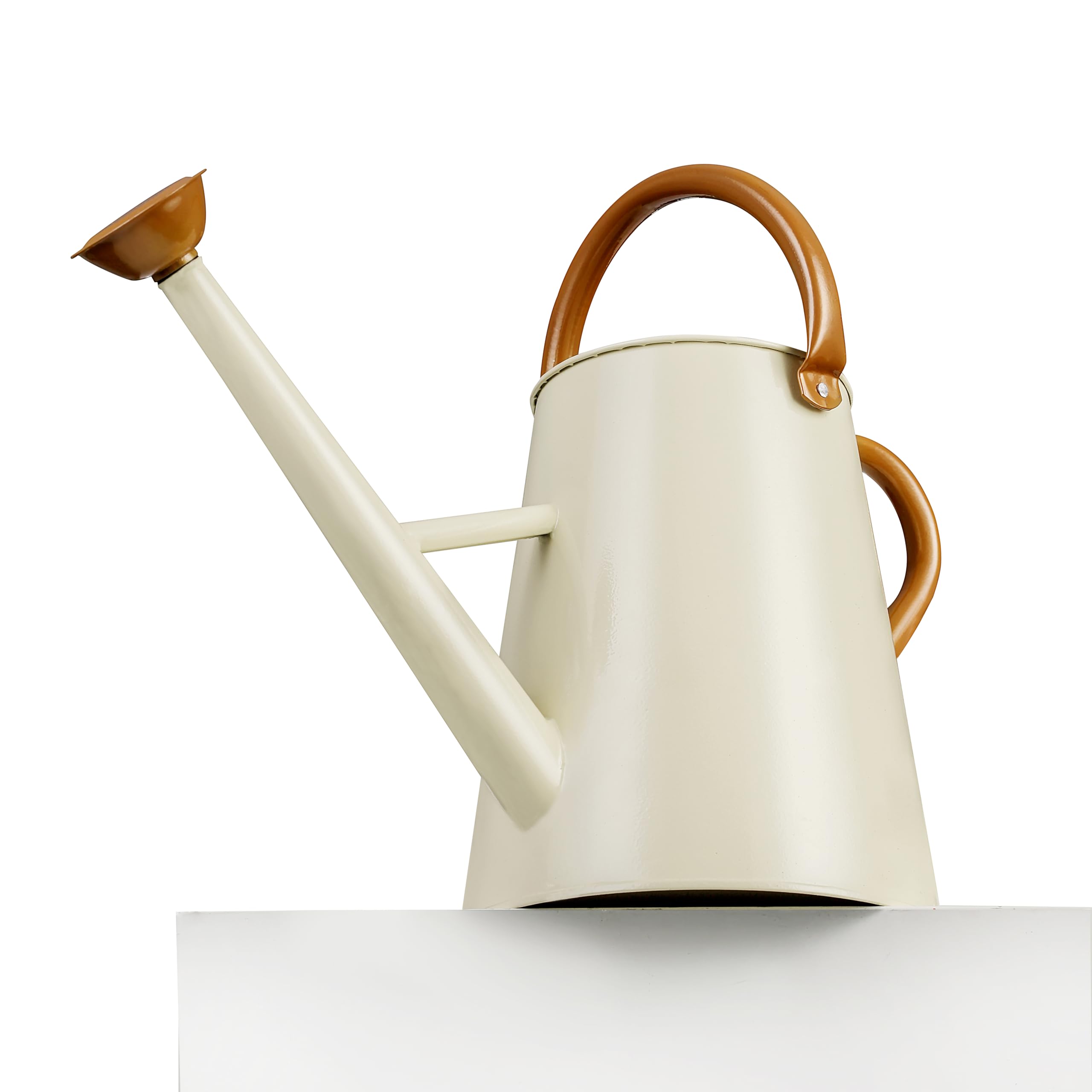 Stdemarzo front view of white galvanized can showing durable finish and elegant shape
