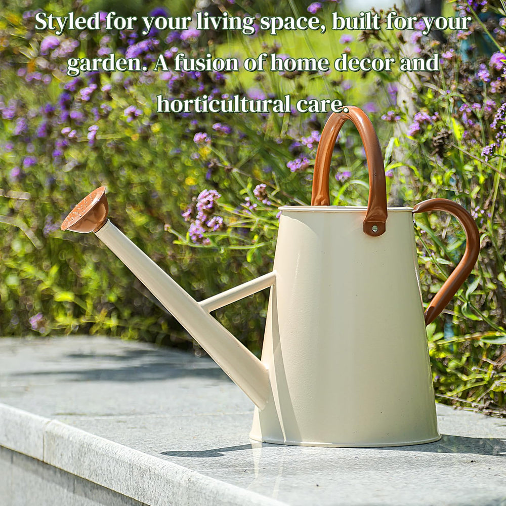 Stdemarzo watering can on patio near plants illustrating outdoor-ready durability
