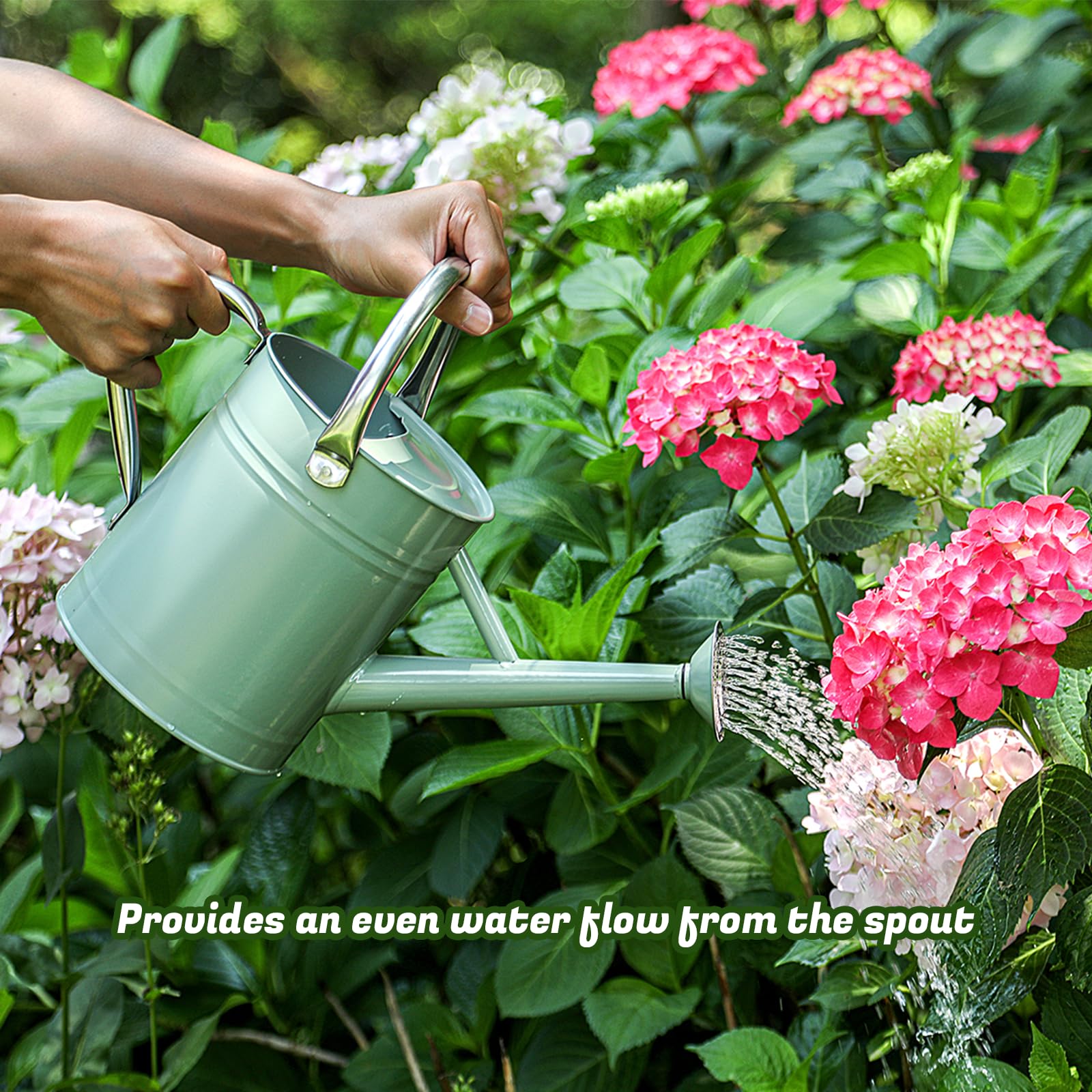Stdemarzo watering can staged in outdoor patio garden showing decorative practicality