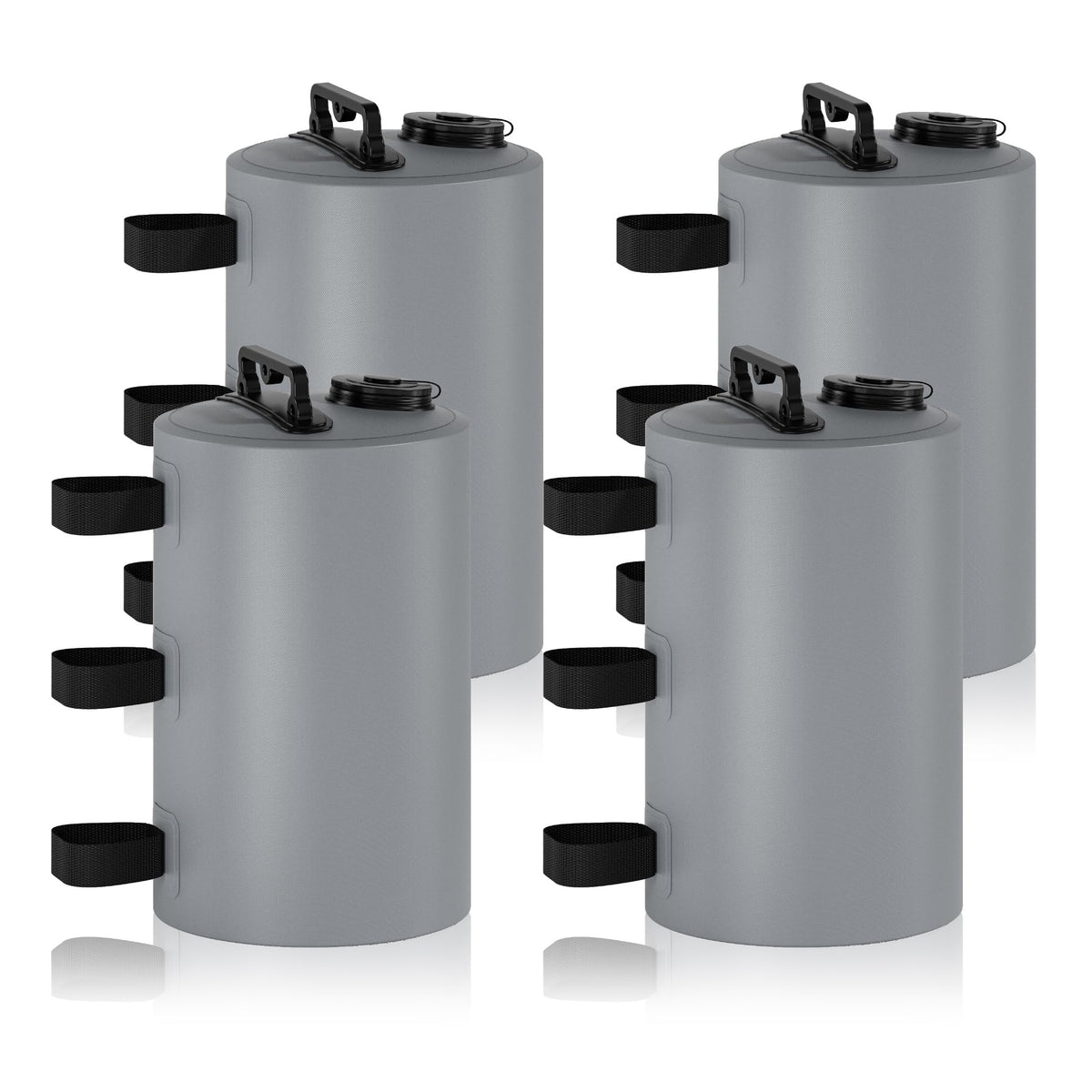 Stdserendi front view of four weight bags showing compact storage benefit