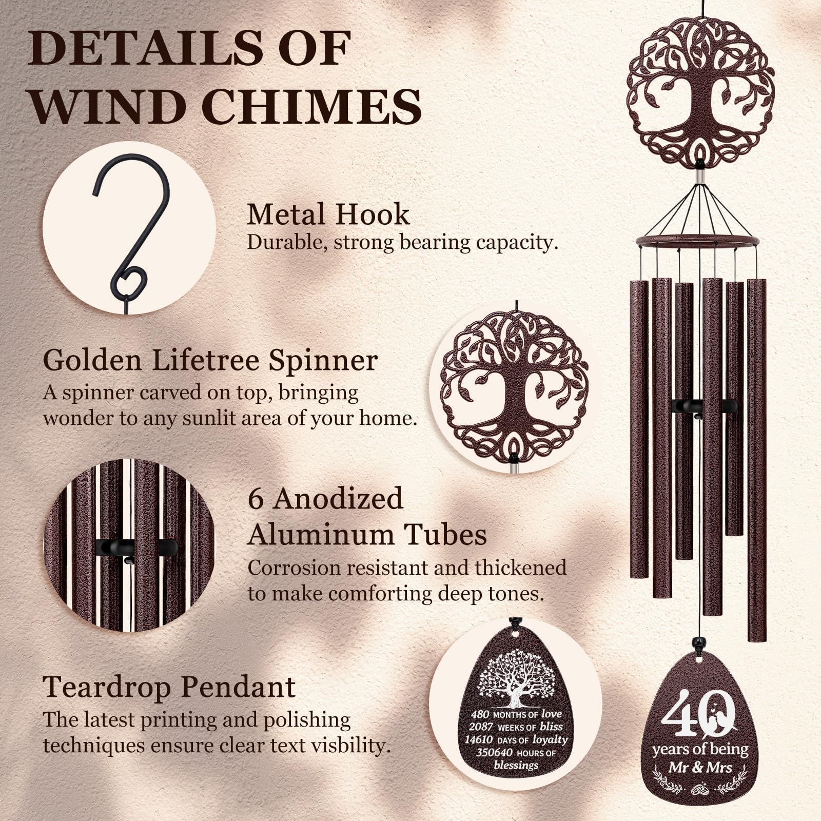 SteadStyle wind chime hanging on a porch adding soothing sound and decorative charm