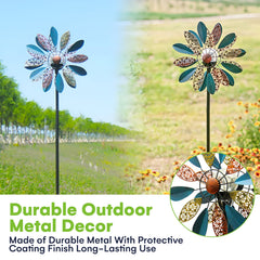 SteadyDoggie multi-color glass orb close-up highlighting vibrant solar-lit glow for evening ambiance