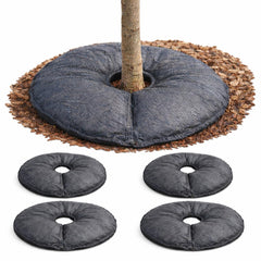 SteadySpring 24" front view showing round mat and weed barrier, conserves water