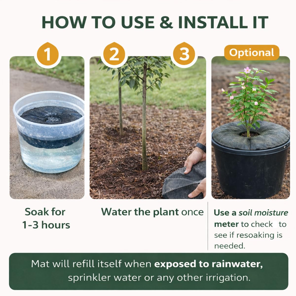 SteadySpring covered with coarse mulch improving efficiency