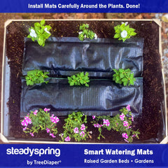 SteadySpring mat under soil near roots protecting against stress