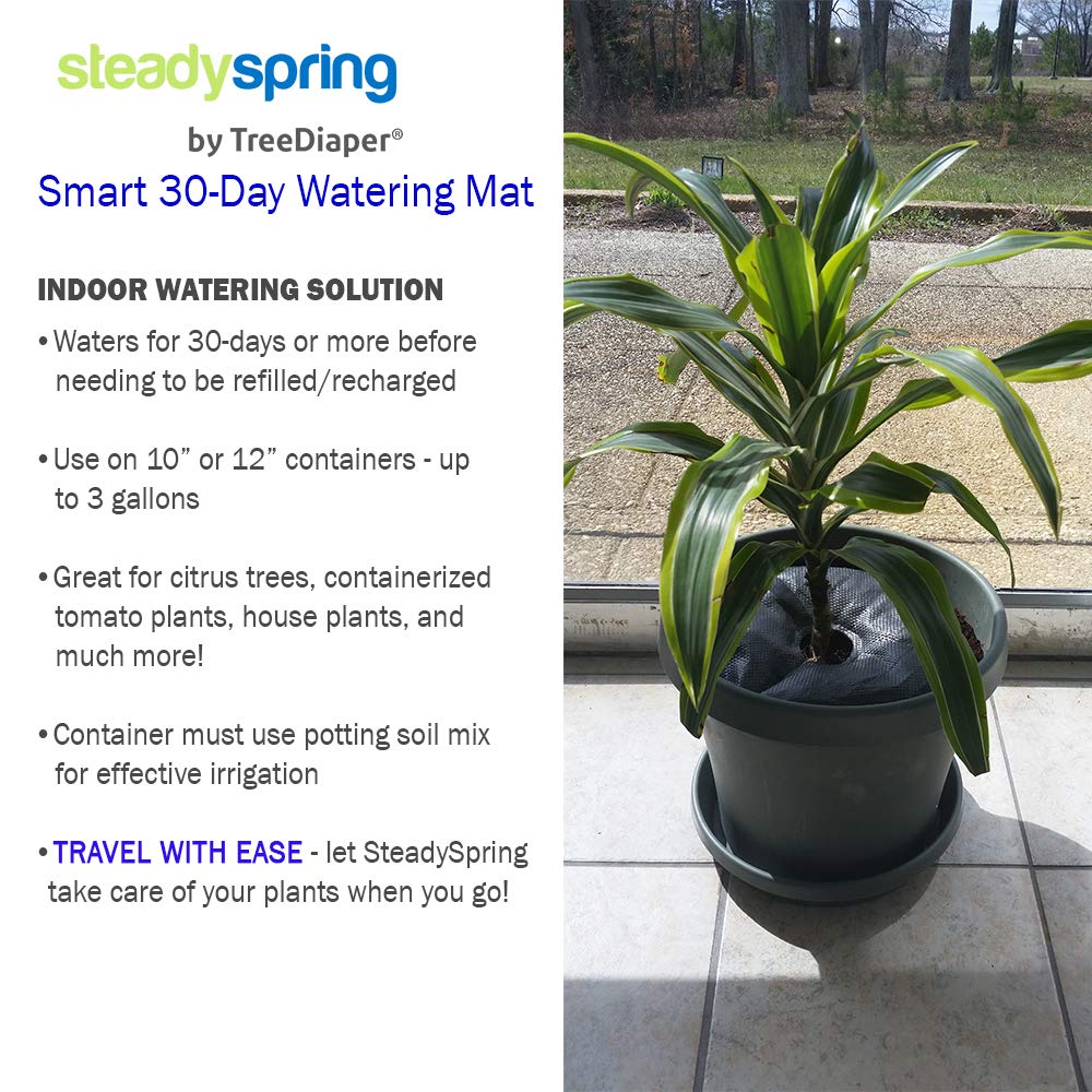 SteadySpring mat covering soil and blocking weeds to conserve moisture