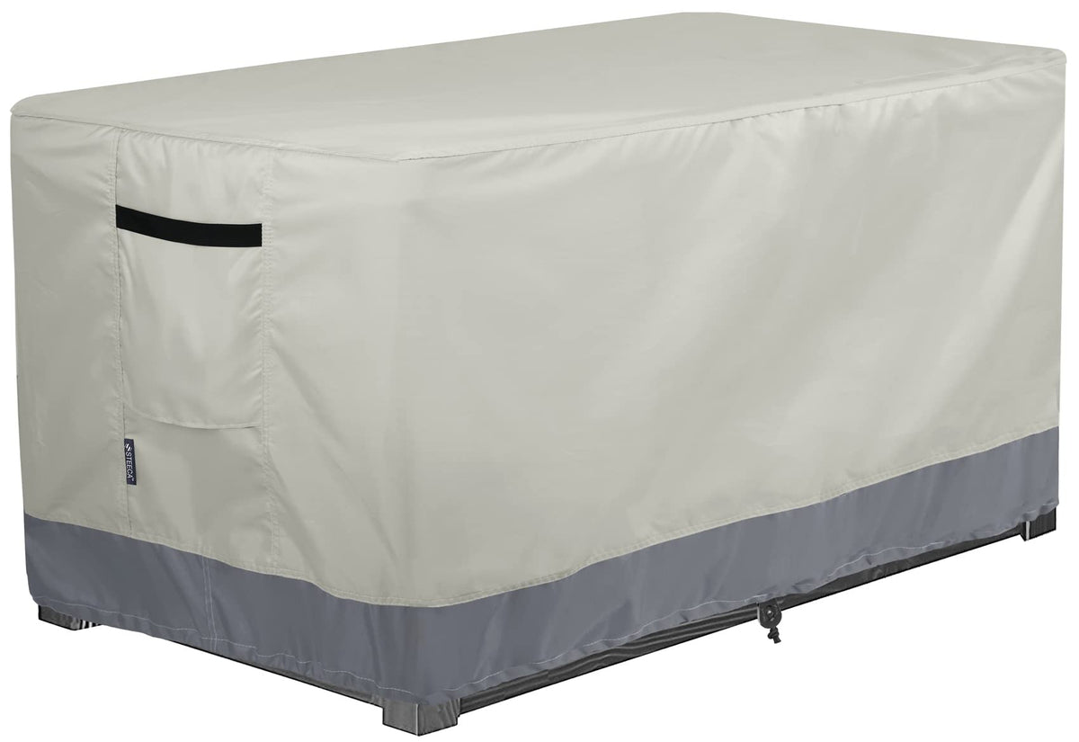 STEECA front view cover on deck box showing full protection benefit