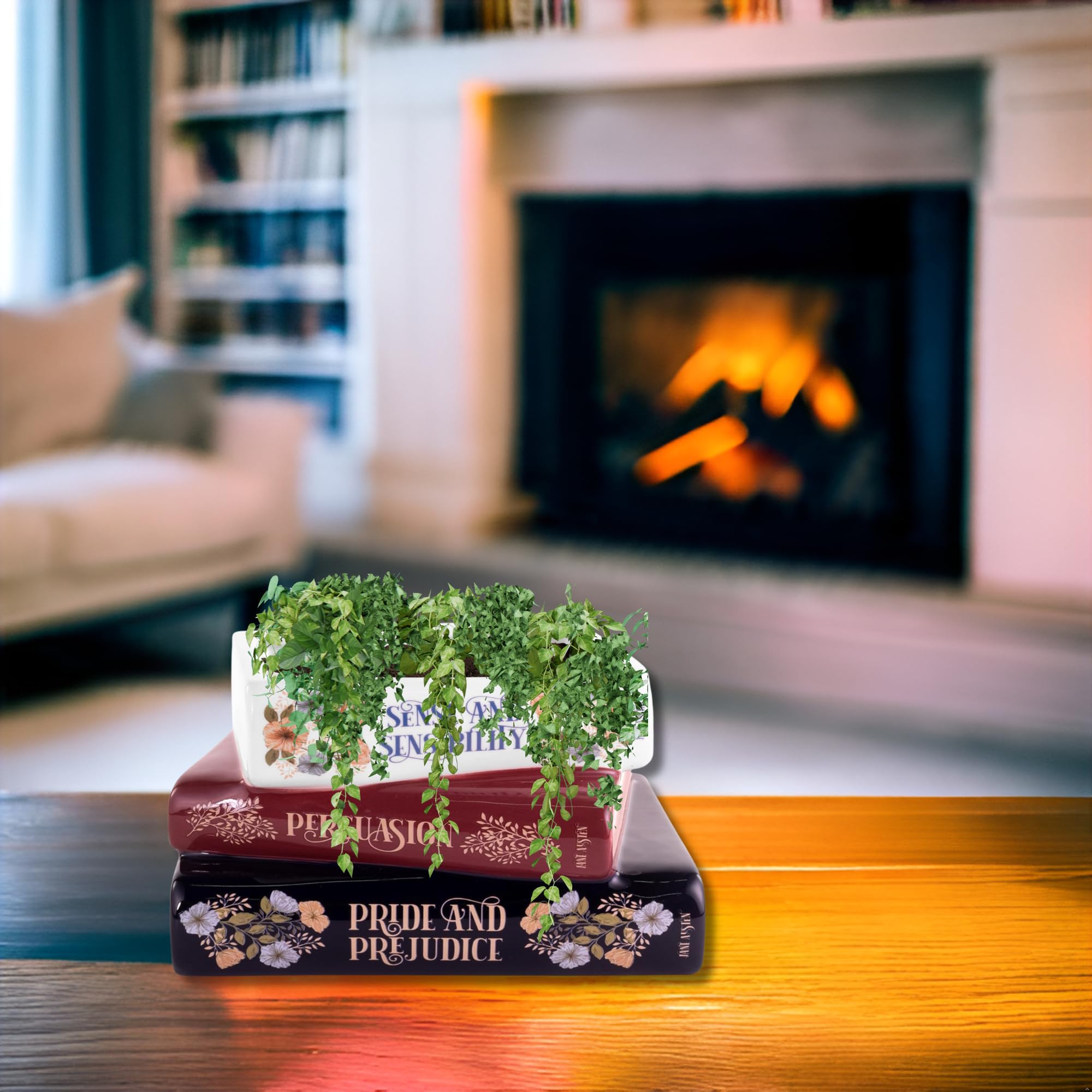 Steel Mill and Co. planter on a desk with lamp and notebook showing functional decor