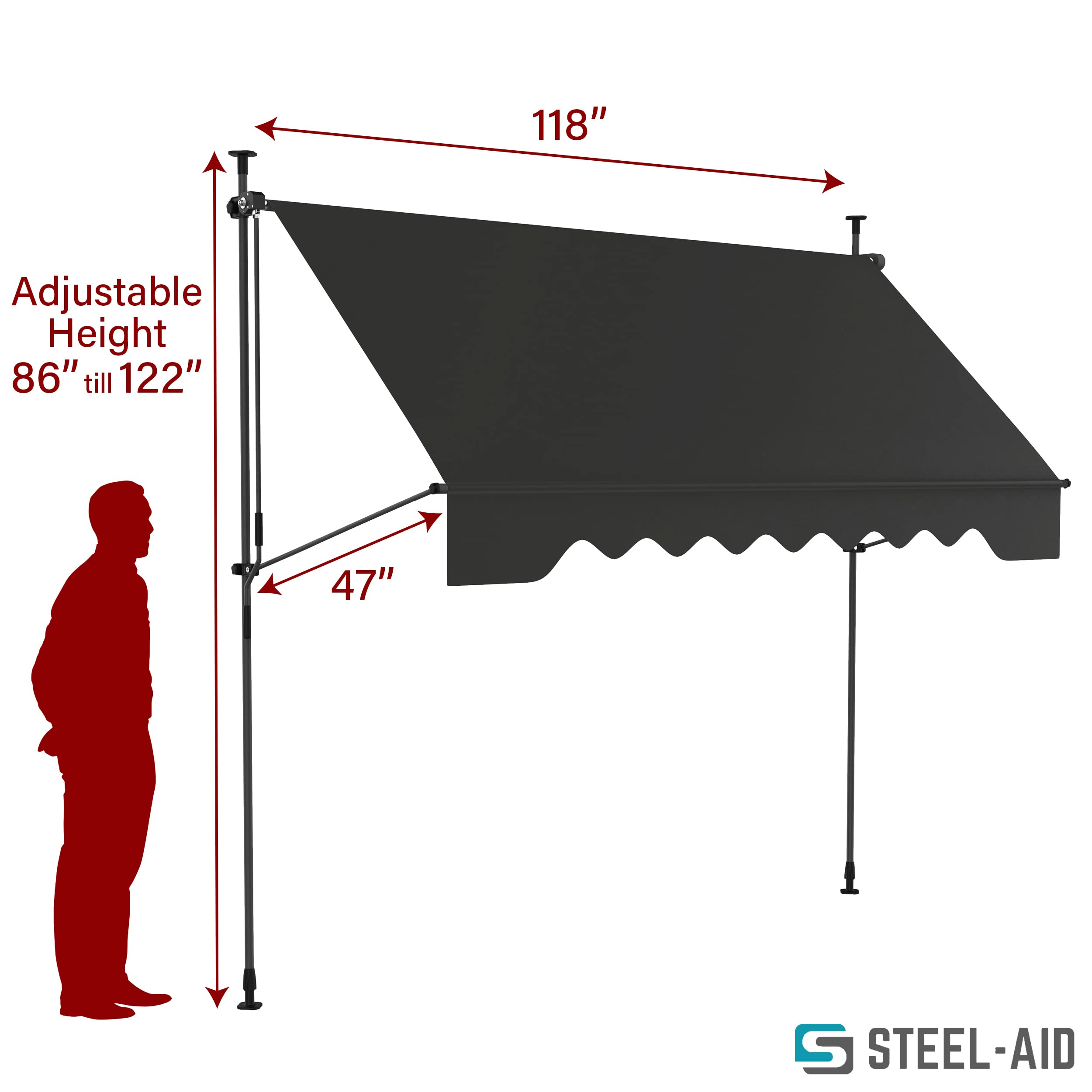 STEELAID steel frame and joint construction for sturdy support
