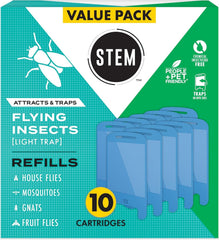 STEM refill front packaging showing ten cartridges and brand benefit
