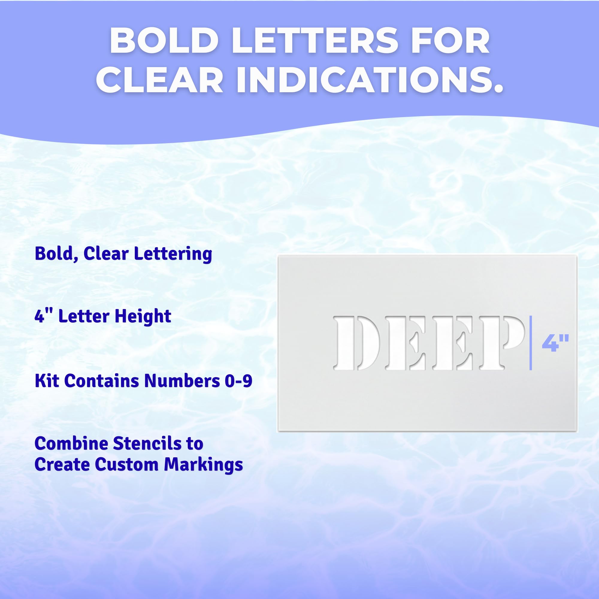 stencil ease no-diving and no-running symbols detail for clear safety