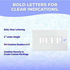 stencil ease no-diving and no-running symbols detail for clear safety