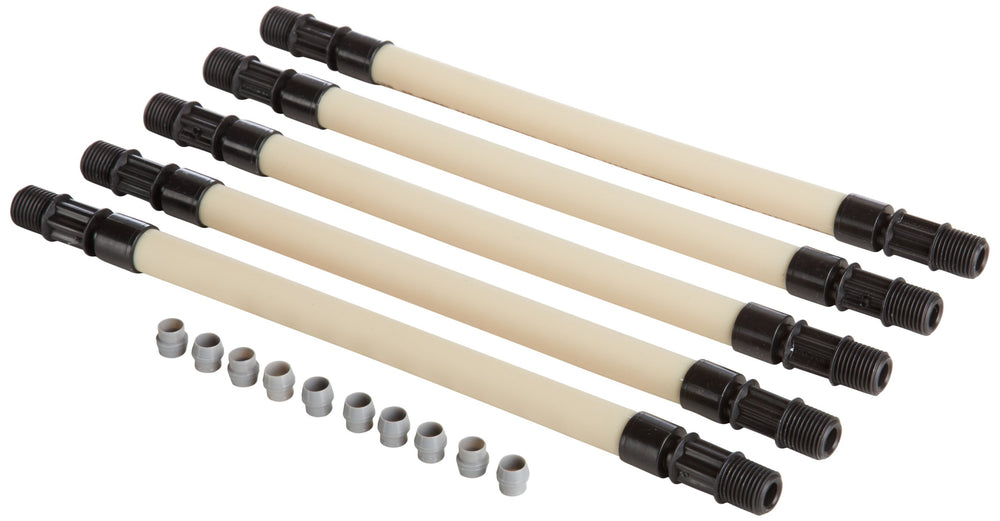 Stenner Pump Company MCCP205 five-pack front view showing durable replacement tubing improving pump reliability