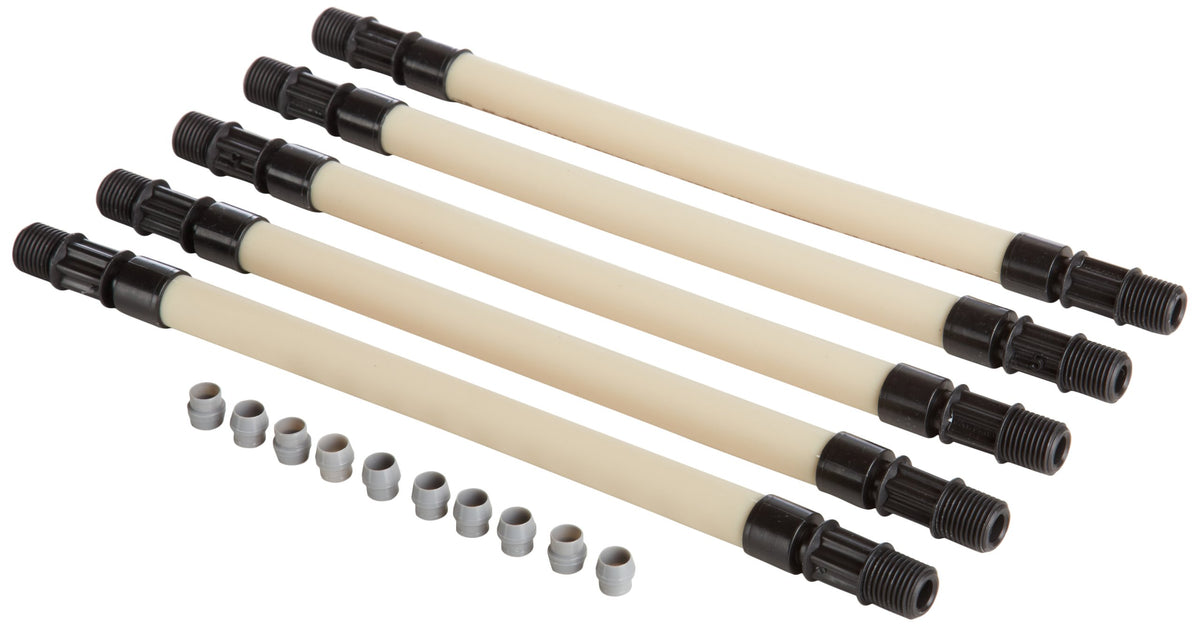 Stenner Pump Company MCCP205 five-pack front view showing durable replacement tubing improving pump reliability