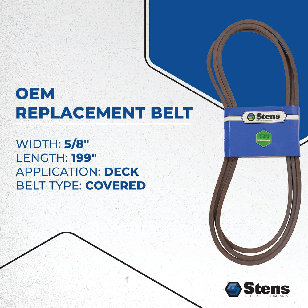 Cross-section view of Stens belt edge demonstrating reinforced core strength