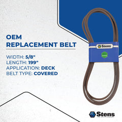 Cross-section view of Stens belt edge demonstrating reinforced core strength