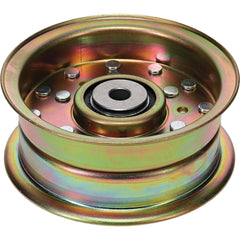Stens steel idler pulley front view showing mounting holes and durable finish