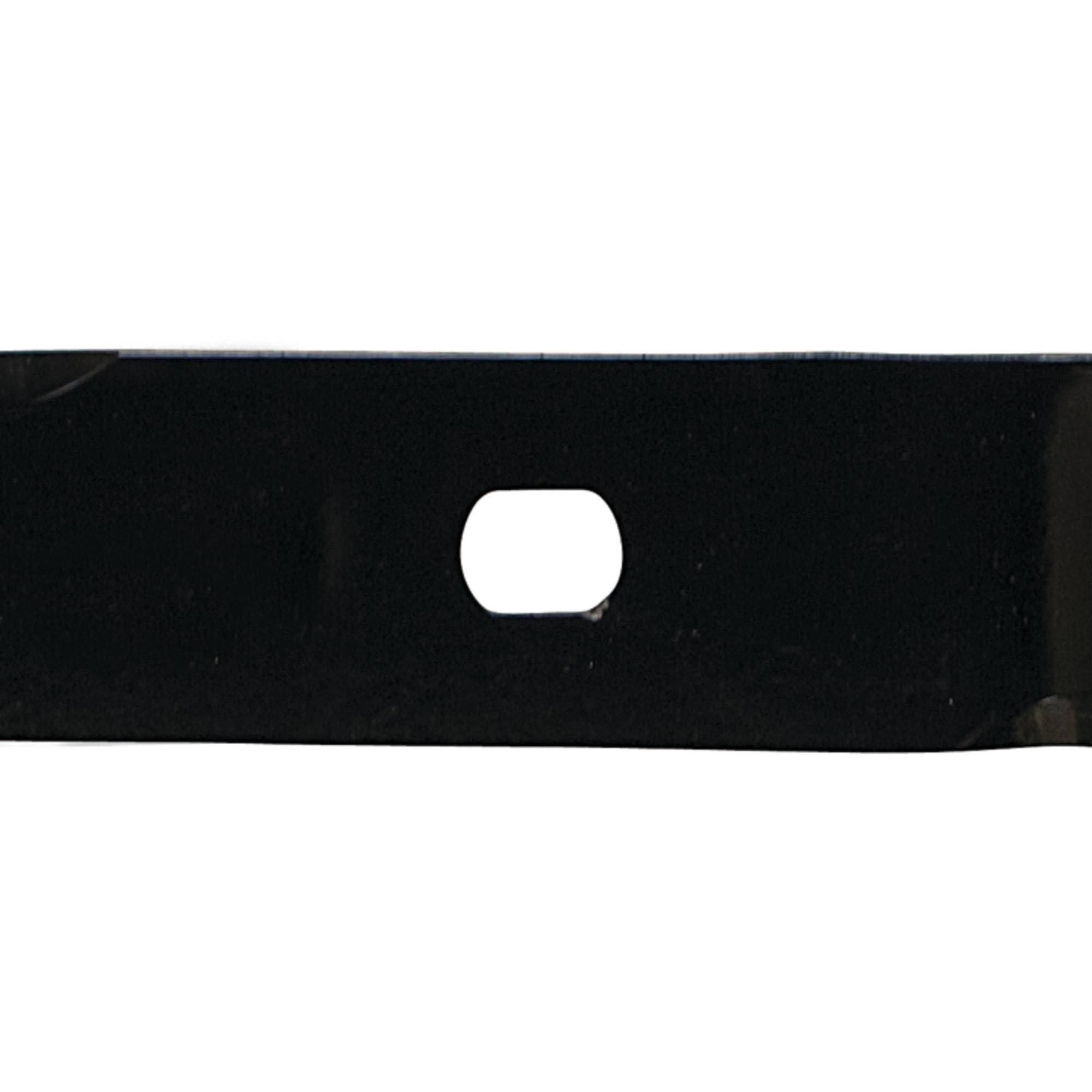 Stens blade next to ruler for 18-inch scale showing exact sizing for proper replacement