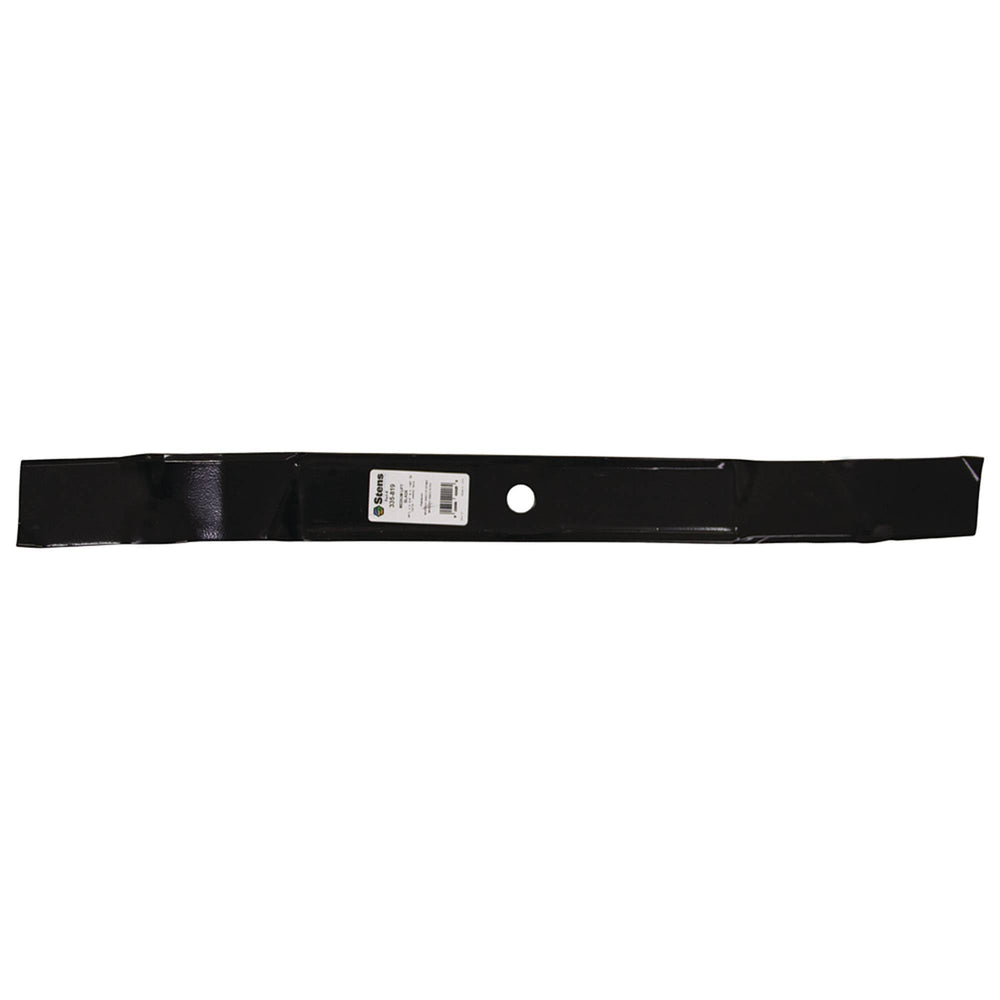 Stens mulching blade front view showing full 30 inch length and fit